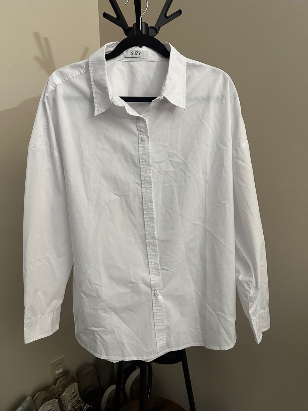 Suzy Shier White Men's Long-Sleeve Dress Shirt